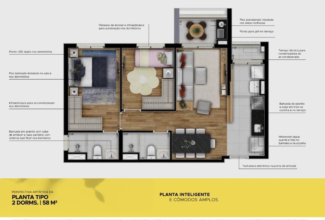Apartamento à venda com 2 quartos, 58m² - Foto 6